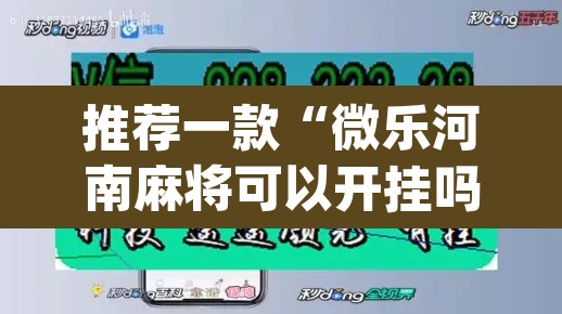 推荐一款“微乐河南麻将可以开挂吗”(透视挂)辅助透视教程