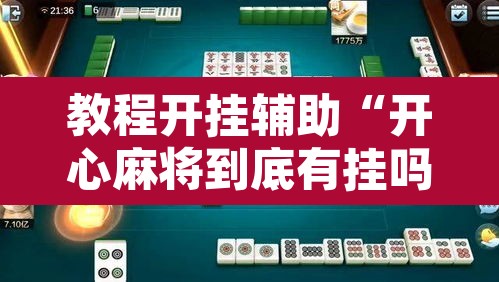 教程开挂辅助“开心麻将到底有挂吗”其实确实有挂