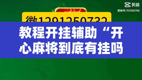 教程开挂辅助“开心麻将到底有挂吗	”其实确实有挂