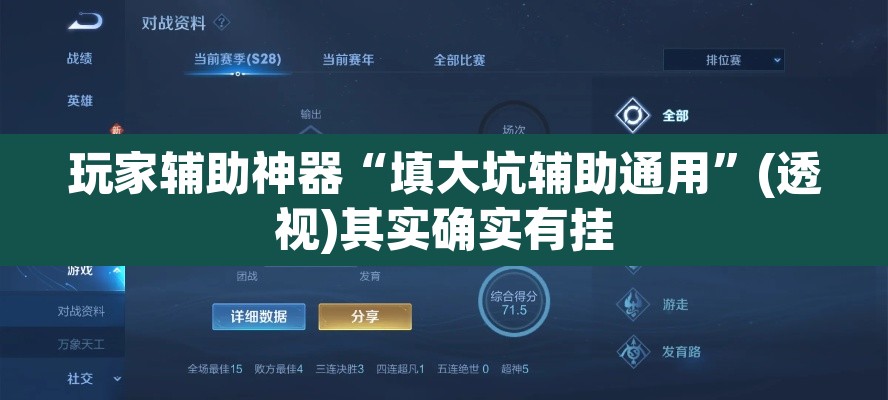 玩家辅助神器“填大坑辅助通用”(透视)其实确实有挂