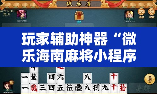 玩家辅助神器“微乐海南麻将小程序必赢神器”其实确实有挂