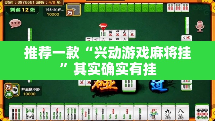 推荐一款“兴动游戏麻将挂”其实确实有挂