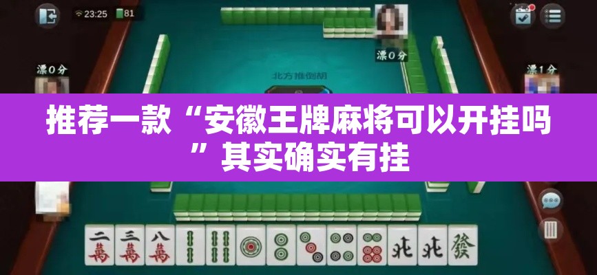 推荐一款“安徽王牌麻将可以开挂吗”其实确实有挂