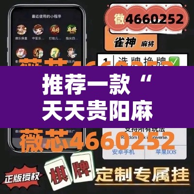 推荐一款“天天贵阳麻将开挂辅助神器”其实确实有挂