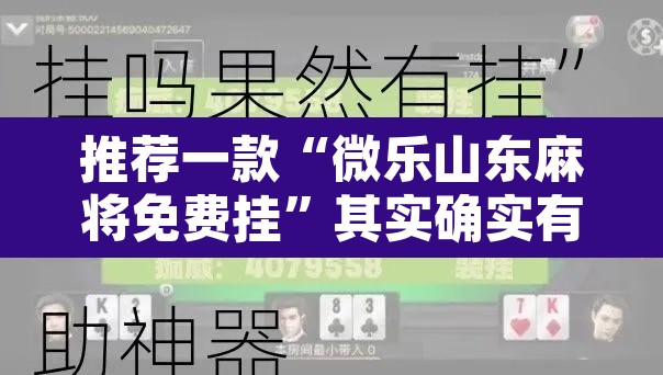 推荐一款“微乐山东麻将免费挂	”其实确实有挂