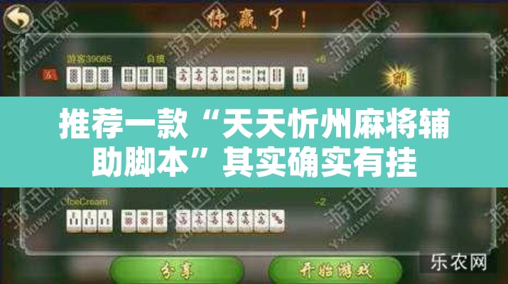 推荐一款“天天忻州麻将辅助脚本”其实确实有挂