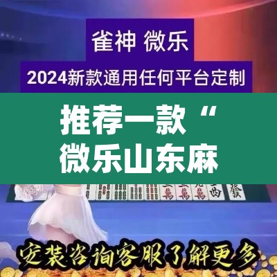 推荐一款“微乐山东麻将开挂版本软件	”(透视挂)辅助透视教程