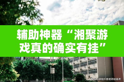 辅助神器“湘聚游戏真的确实有挂”其实确实有挂