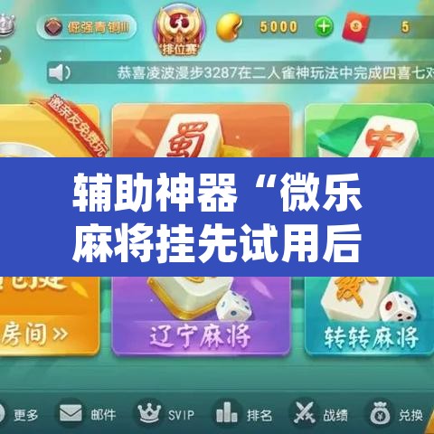 辅助神器“微乐麻将挂先试用后付款	”(透视挂)辅助透视教程