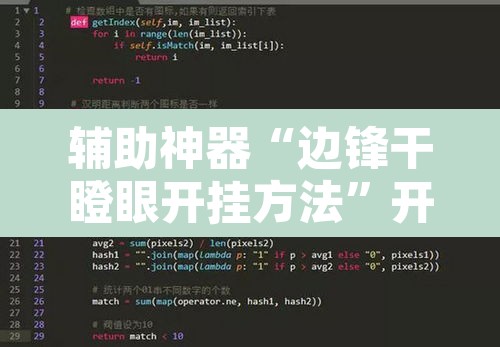 辅助神器“边锋干瞪眼开挂方法”开挂辅助脚本+详细开挂安装教程