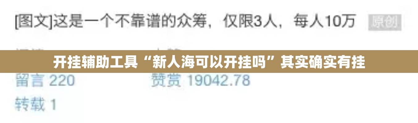 开挂辅助工具“新人海可以开挂吗”其实确实有挂