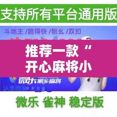 推荐一款“开心麻将小程序开挂神器”开挂辅助脚本+详细开挂安装教程