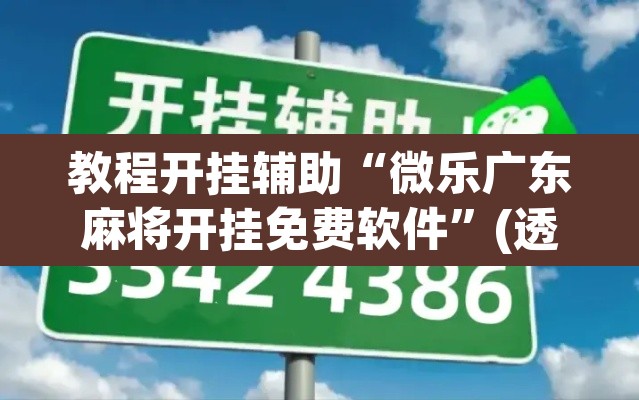 教程开挂辅助“微乐广东麻将开挂免费软件	”(透视)其实确实有挂