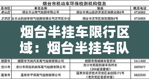 烟台半挂车限行区域：烟台半挂车队