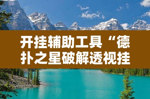 开挂辅助工具“德扑之星破解透视挂	”其实确实有挂