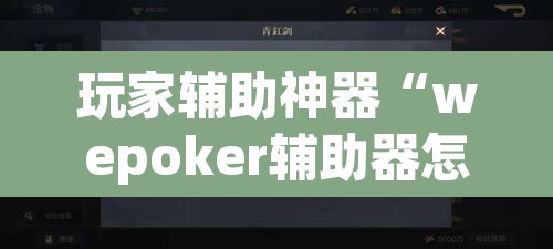 玩家辅助神器“wepoker辅助器怎么用”其实确实有挂