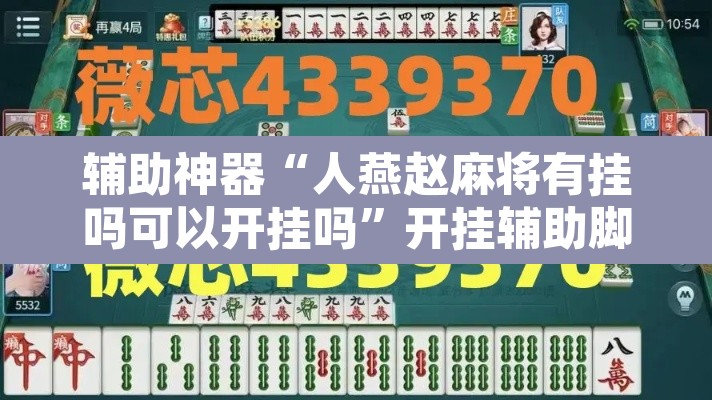 辅助神器“人燕赵麻将有挂吗可以开挂吗”开挂辅助脚本+详细开挂安装教程