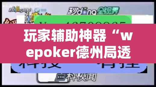 玩家辅助神器“wepoker德州局透视挂作弊辅助教程”开挂辅助脚本+详细开挂安装教程