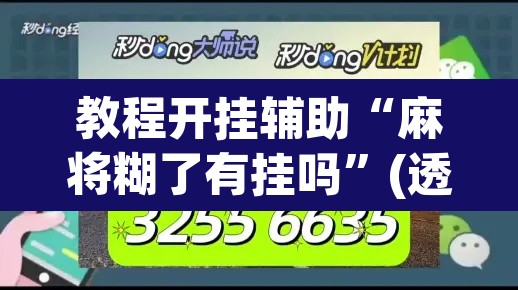 教程开挂辅助“麻将糊了有挂吗”(透视)其实确实有挂
