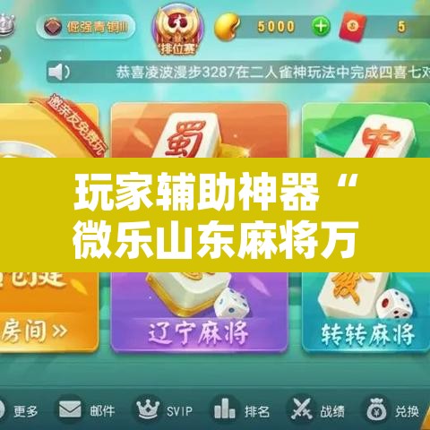 玩家辅助神器“微乐山东麻将万能开挂器通用版	”附辅助神器开挂脚本详细步骤