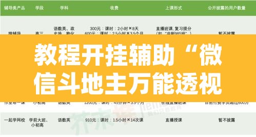 教程开挂辅助“微信斗地主万能透视软件”(透视挂)辅助透视教程