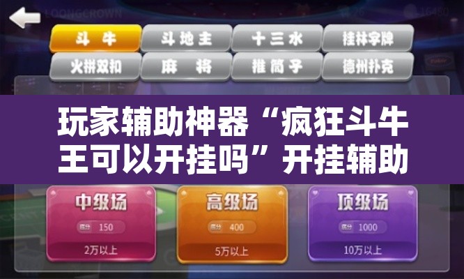 玩家辅助神器“疯狂斗牛王可以开挂吗”开挂辅助脚本+详细开挂安装教程