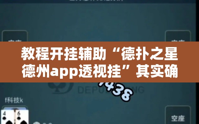 教程开挂辅助“德扑之星德州app透视挂”其实确实有挂