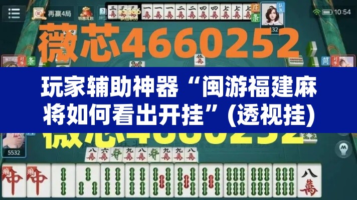 玩家辅助神器“闽游福建麻将如何看出开挂”(透视挂)辅助透视教程