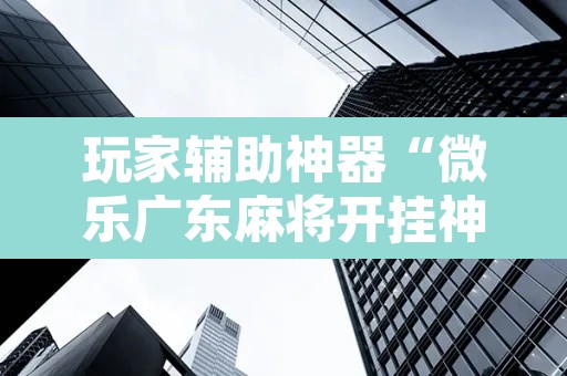 玩家辅助神器“微乐广东麻将开挂神器下载软件”开挂辅助脚本+详细开挂安装教程