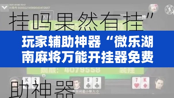玩家辅助神器“微乐湖南麻将万能开挂器免费”其实确实有挂