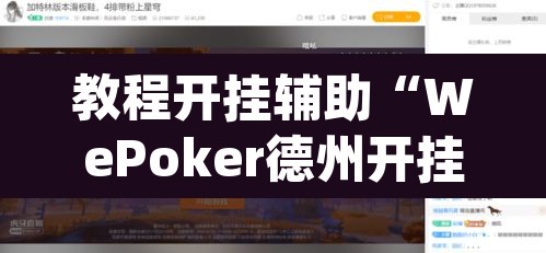 教程开挂辅助“WePoker德州开挂辅助作弊挂	”(透视)其实确实有挂