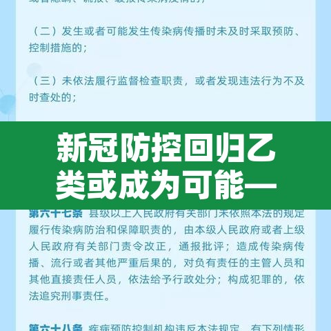 新冠防控回归乙类或成为可能—(国家卫健委决定将新冠肺炎纳入乙类) 新冠防控回归乙类或成为可能—(国家卫健委决定将新冠肺炎纳入乙类)