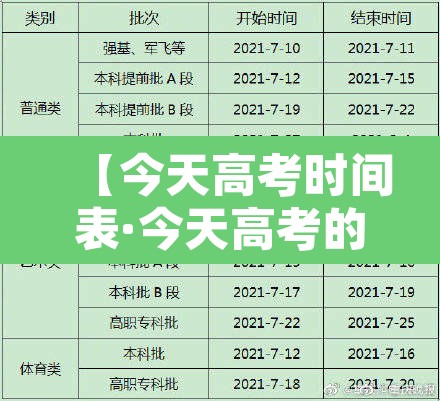 【今天高考时间表·今天高考的时间和科目】 【今天高考时间表·今天高考的时间和科目】