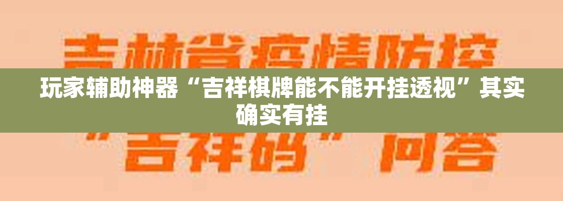 玩家辅助神器“吉祥棋牌能不能开挂透视”其实确实有挂