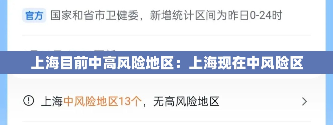 上海目前中高风险地区:上海现在中风险区 上海目前中高风险地区:上海现在中风险区