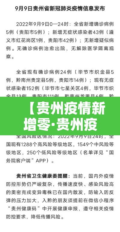 【贵州疫情新增零·贵州疫情新动态】 【贵州疫情新增零·贵州疫情新动态】