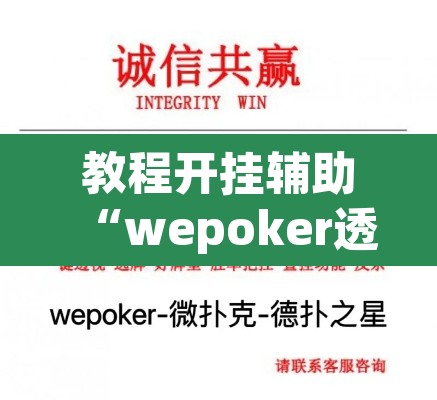 教程开挂辅助“wepoker透视作弊挂辅助”其实确实有挂