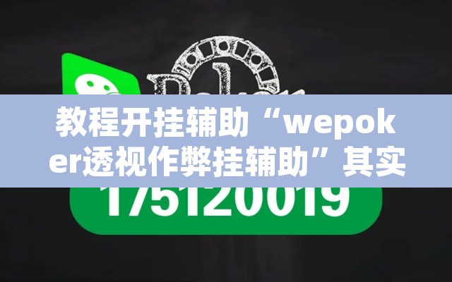 教程开挂辅助“wepoker透视作弊挂辅助”其实确实有挂