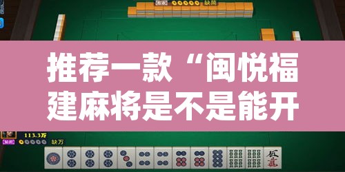 推荐一款“闽悦福建麻将是不是能开挂”(透视挂)辅助透视教程