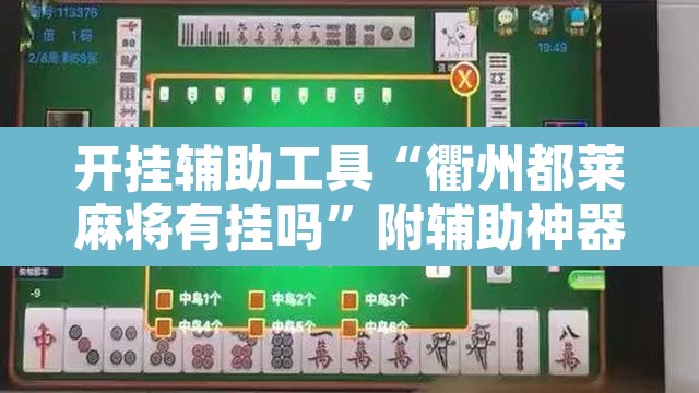 开挂辅助工具“衢州都莱麻将有挂吗	”附辅助神器开挂脚本详细步骤
