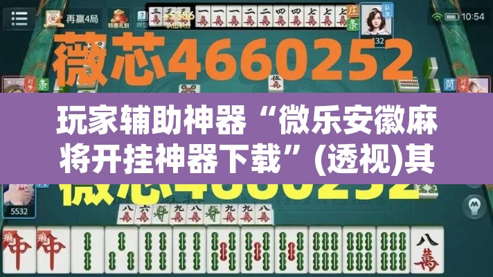 玩家辅助神器“微乐安徽麻将开挂神器下载	”(透视)其实确实有挂