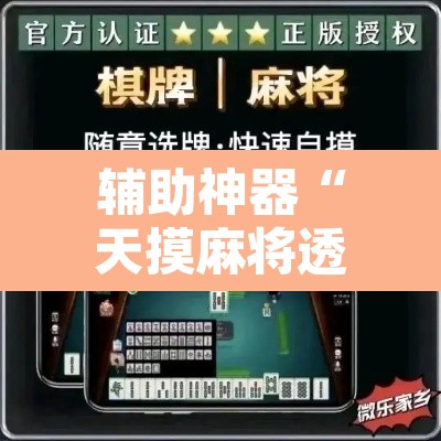 辅助神器“天摸麻将透视挂”开挂辅助脚本+详细开挂安装教程