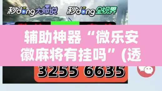 辅助神器“微乐安徽麻将有挂吗”(透视挂)辅助透视教程