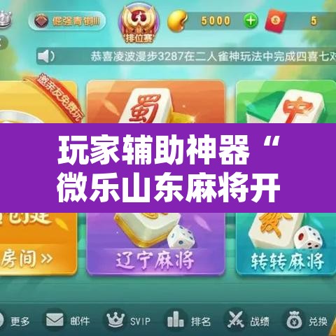 玩家辅助神器“微乐山东麻将开挂神器”其实确实有挂