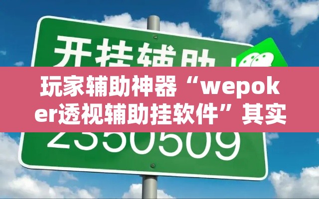 玩家辅助神器“wepoker透视辅助挂软件	”其实确实有挂