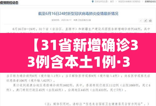 【31省新增确诊33例含本土1例·31省新增确诊18例 11例 为本土44442】 【31省新增确诊33例含本土1例·31省新增确诊18例 11例 为本土44442】