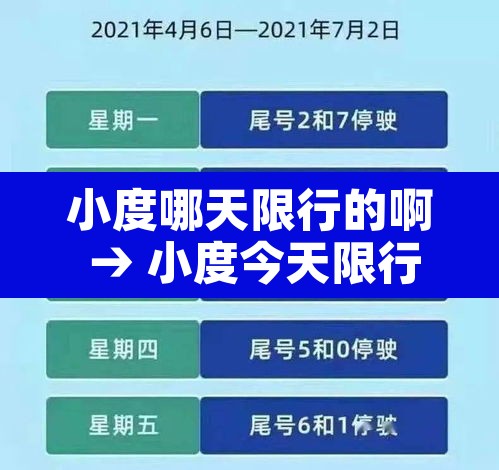 小度哪天限行的啊 → 小度今天限行多少