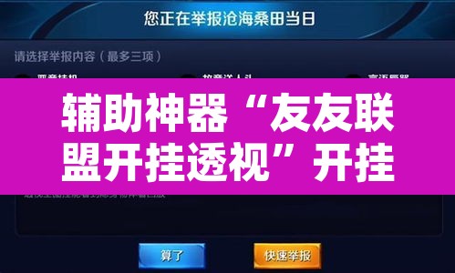 辅助神器“友友联盟开挂透视”开挂辅助脚本+详细开挂安装教程