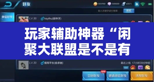 玩家辅助神器“闲聚大联盟是不是有挂”其实确实有挂
