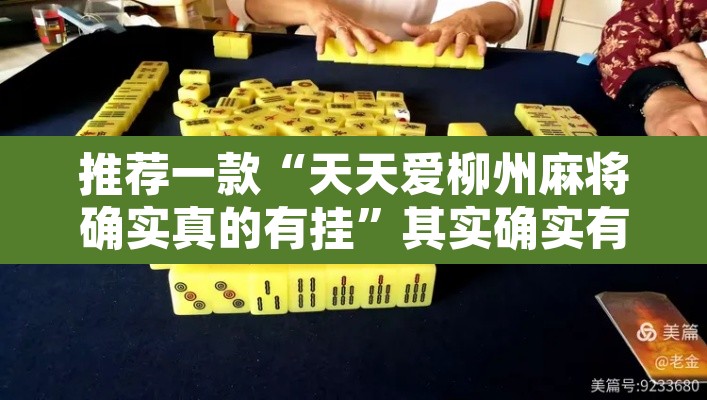 推荐一款“天天爱柳州麻将确实真的有挂”其实确实有挂